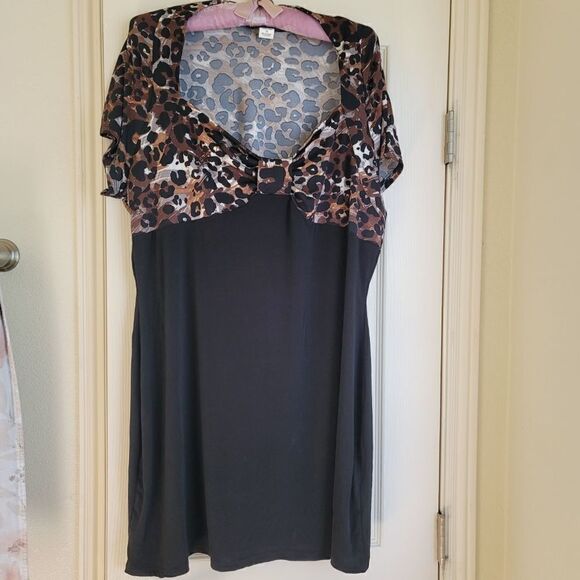 Mixxology LA womens 3X plus size mini dress womens pullover retro short sleeve s - Picture 1 of 6